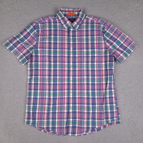 St Johns Bay‎ Shirt Mens Large Colorful Plaid Button Down Comfort Flex - Picture 1 of 12